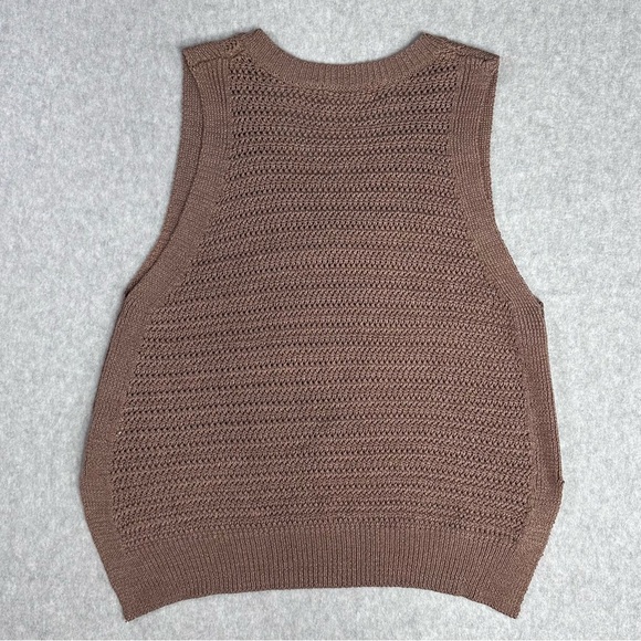 Carly Jean Los Angeles Chocolate V-Neck Sweater Vest - Picture 2 of 4